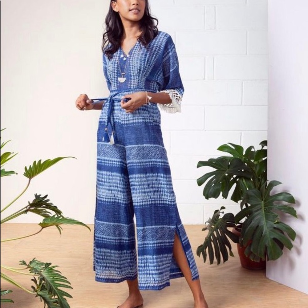 Blue tie dye jumpsuit
